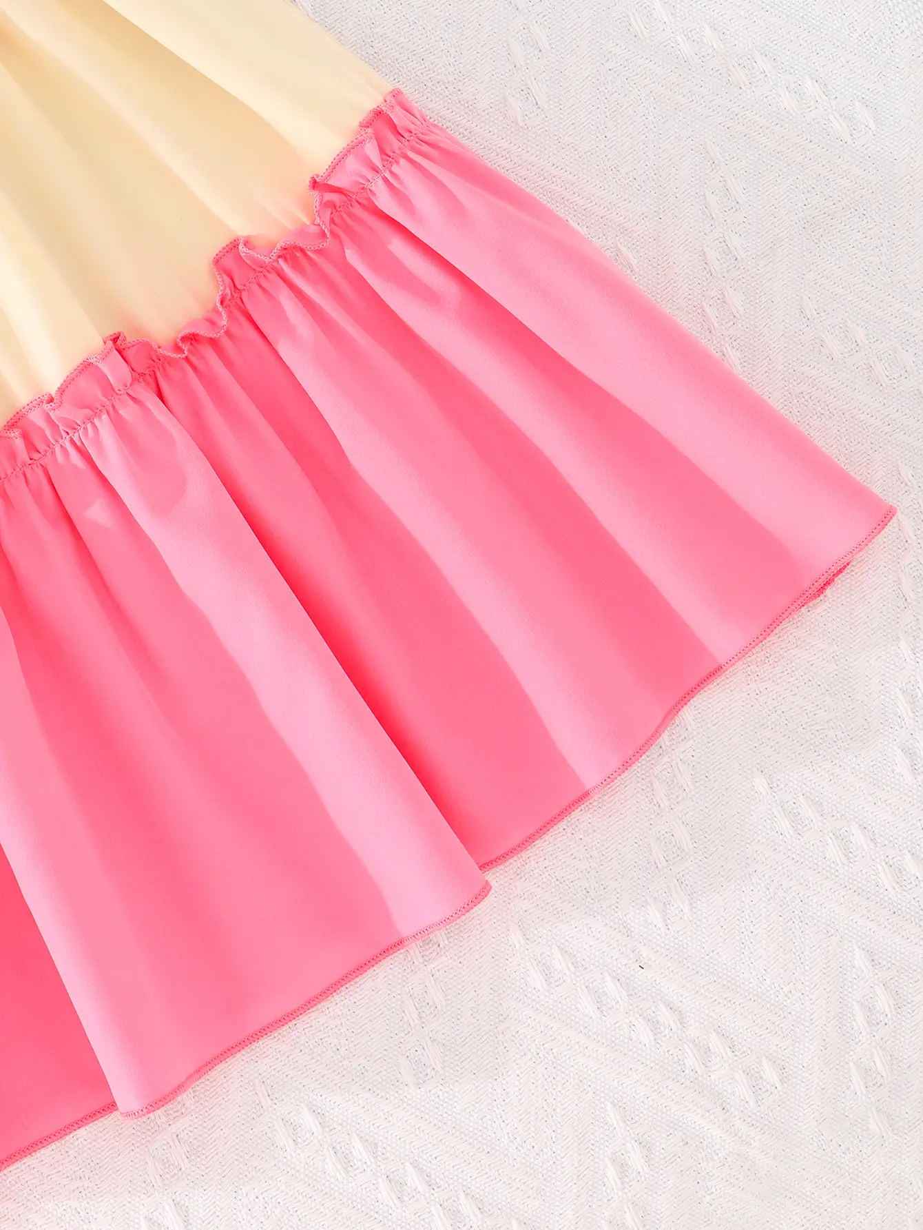 Summer New Girls Dress Casual Wear With Contrasting Color Slip Dress Holiday Beach Tour Long Dress Soft Cool And Comfortable
