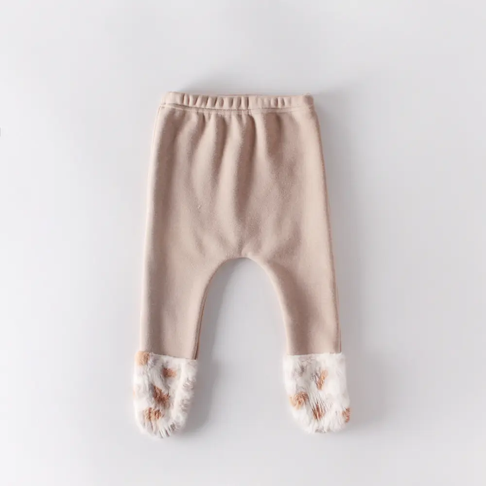 New autumn and winter baby clothing for 0-3 years old, cute baby leopard print ankle socks, thick and fluffy pants