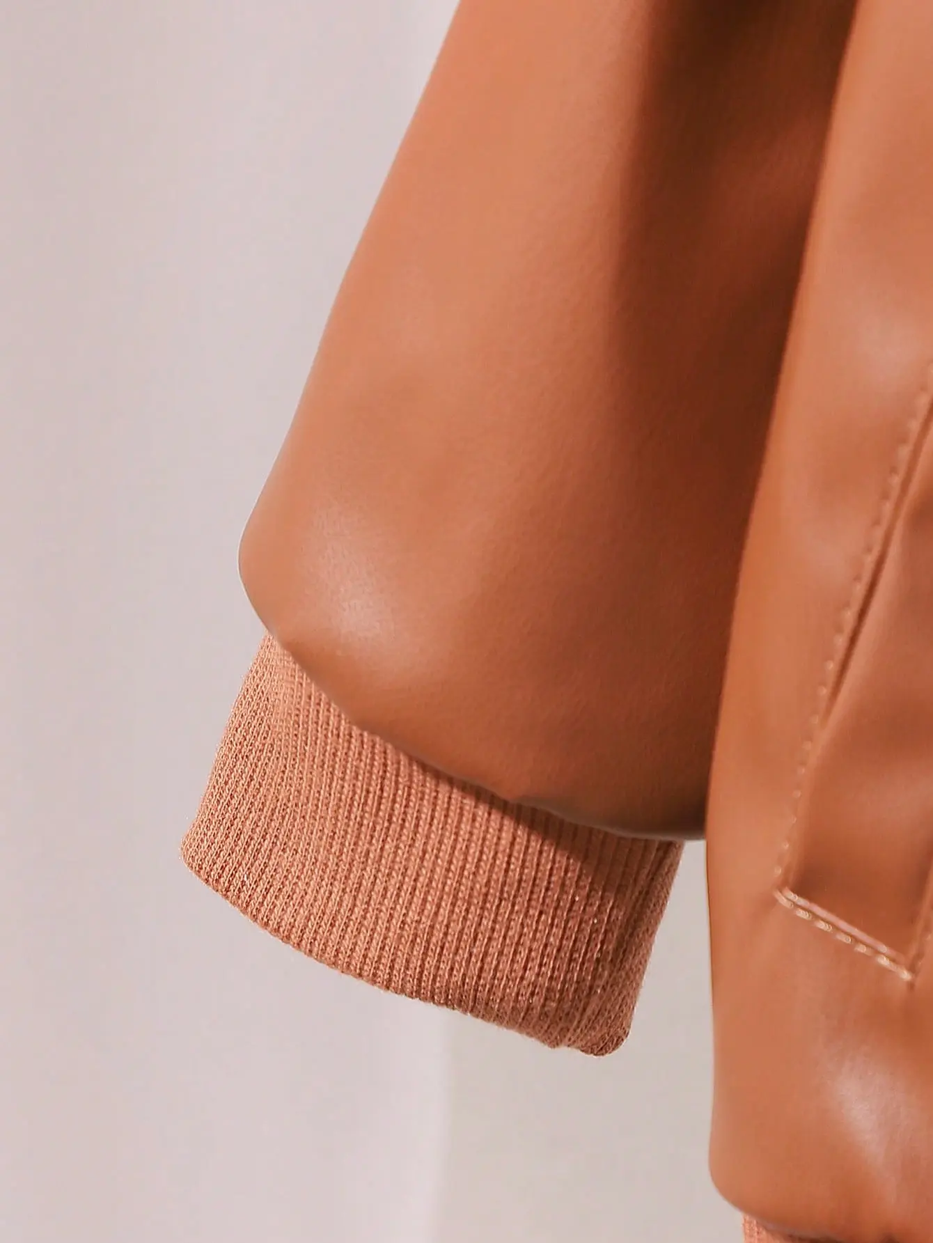 Autumn And Winter Baby Boy Street Style Leather Jacket Fashionable Coffee Brown Warm Soft And Fleece Coat