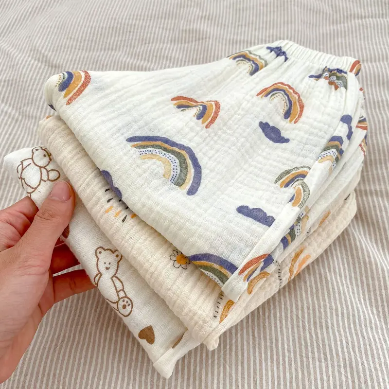 New summer baby clothing, rainbow cute long pants for babies aged 0-3, versatile mosquito repellent pants