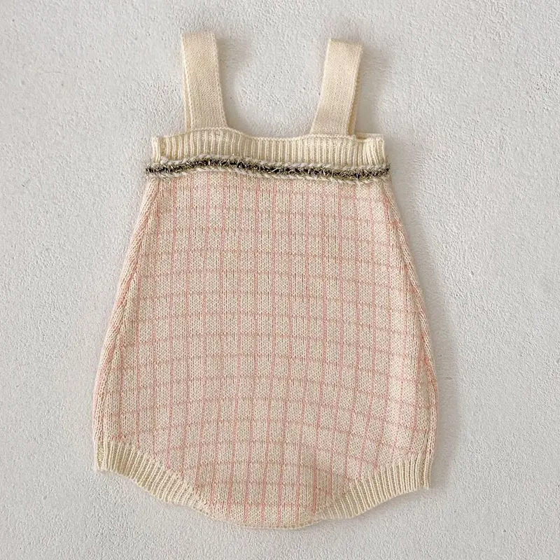 Autumn new baby clothing, 0-3 year old girl baby plaid sweater, small fragrant style knitted sweater, Ha Yi