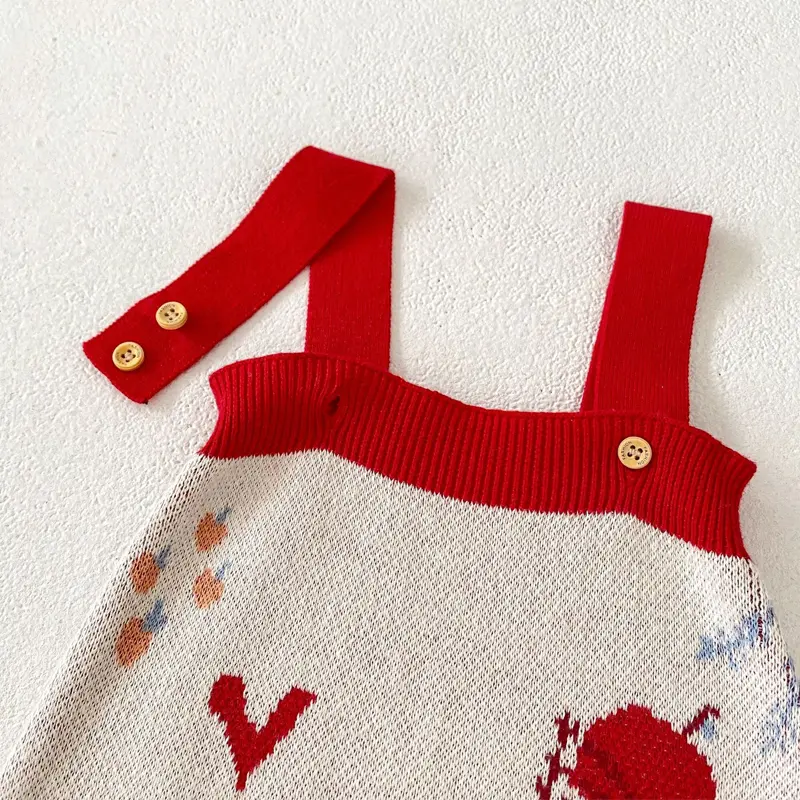 Autumn new baby clothing, 0-3 year old female baby radish socks jacquard knitted sweater jumpsuit