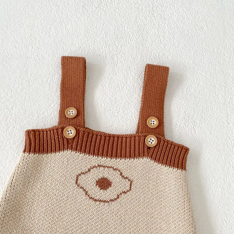 New autumn baby clothing, 0-3 year old female baby, knitted jacquard sweater jumpsuit, crawling suit