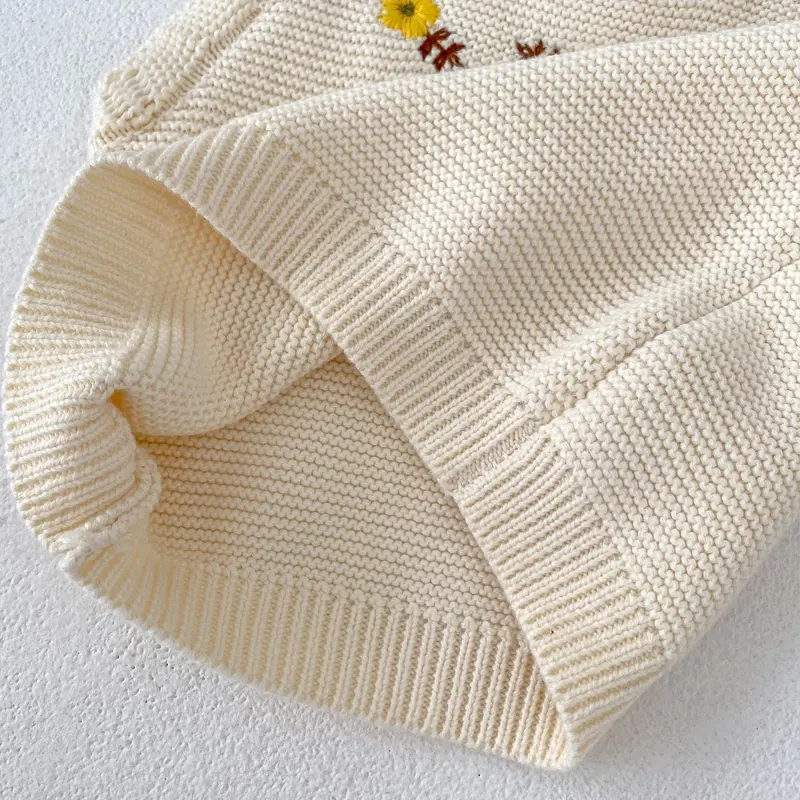 New autumn baby clothing, 0-3 year old female baby all cotton knitted embroidered knitted jacket vest