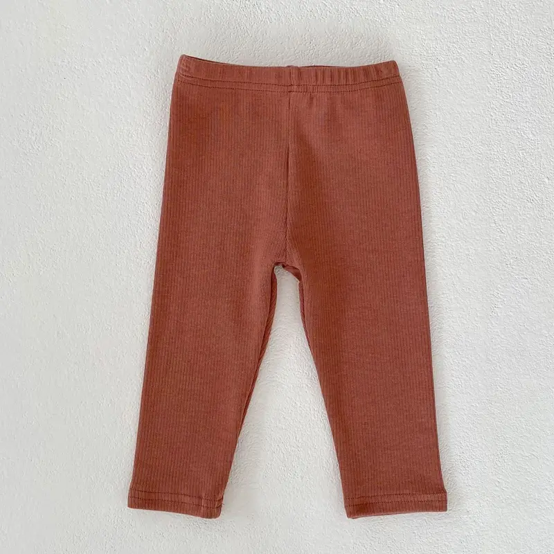 Autumn New Baby Pants, Girls' Pure Color Pattern Thread Versatile Cotton Mid Rise Underpants