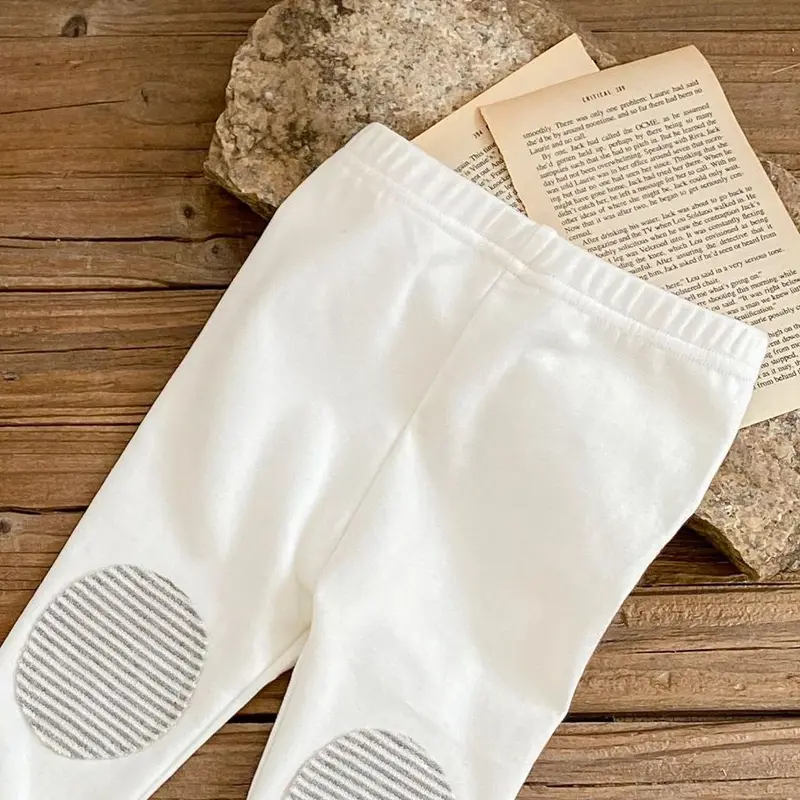 New autumn baby pants, 0-3 year old girl baby patch patchwork bottom pants, solid color versatile pants