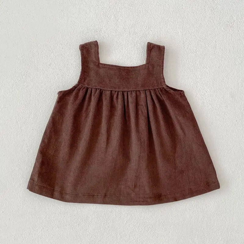 New autumn baby clothing, 0-5 year old female baby, corduroy fashionable versatile shoulder strap skirt