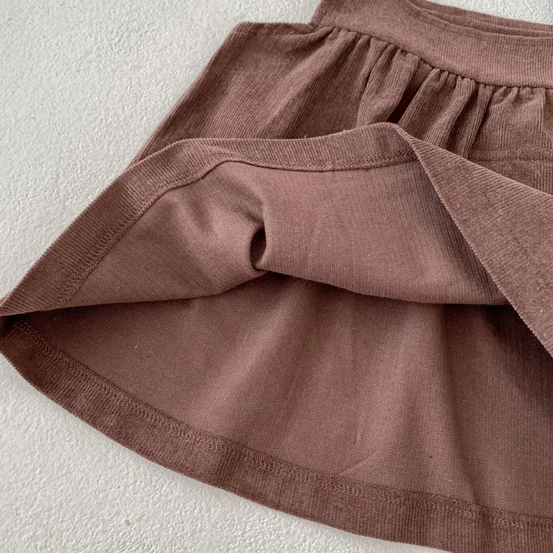 New autumn baby clothing, 0-5 year old female baby, corduroy fashionable versatile shoulder strap skirt