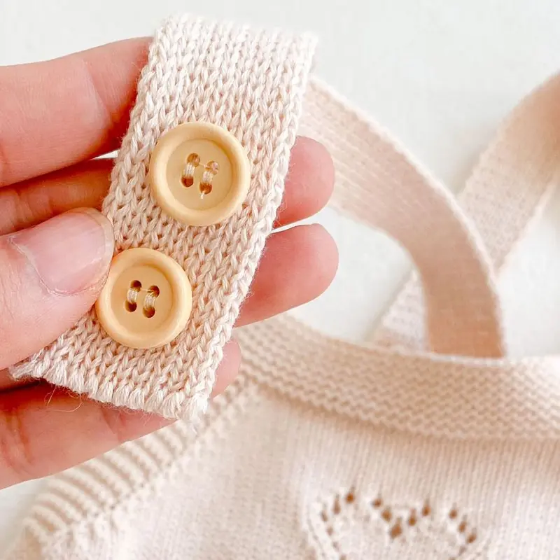 Autumn style new baby clothing for both men and women, love hollow out suspender pants, knitted jumpsuit, buttocks, triangle cra
