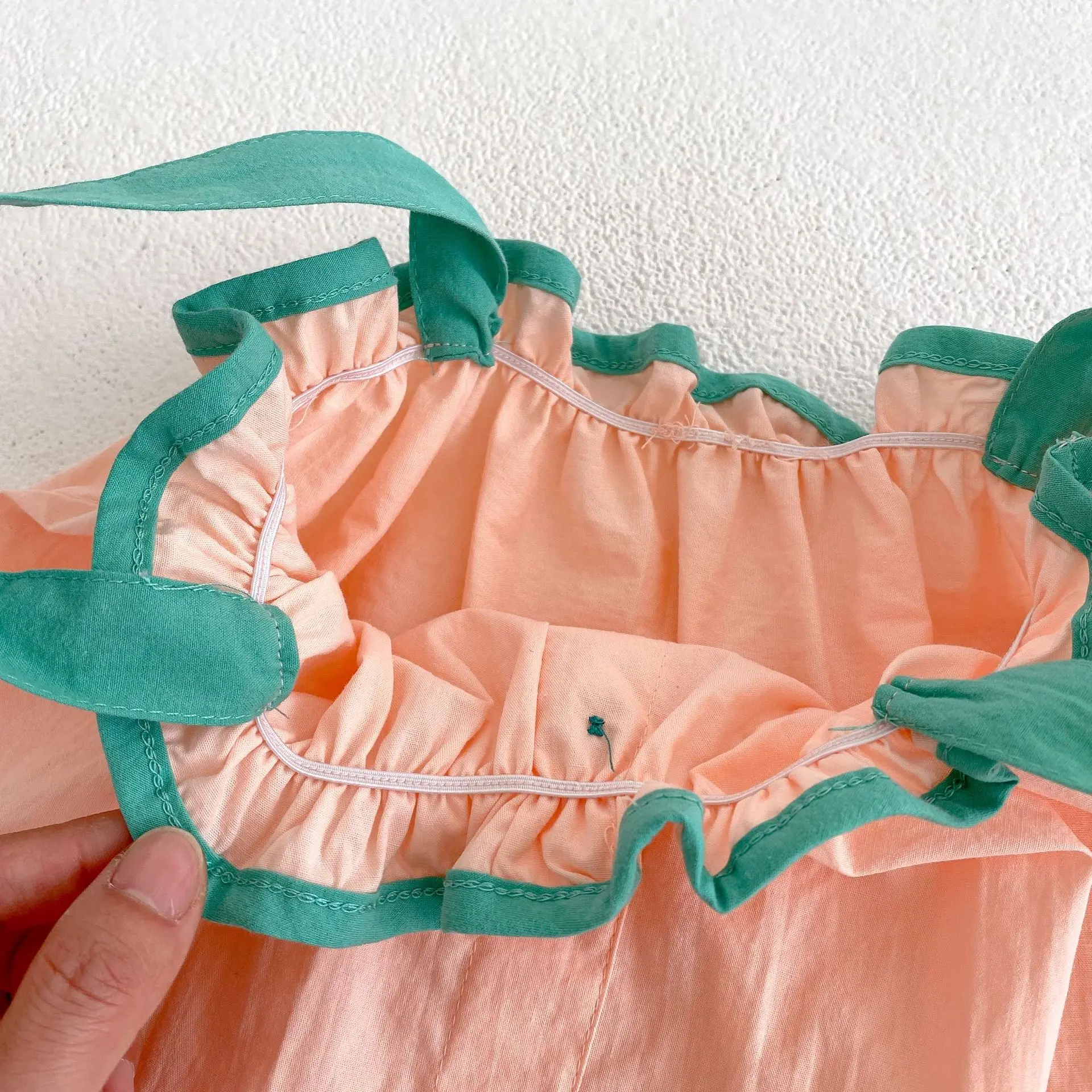 Summer New 0-3-year-old Girl Fashion Versatile Strap Set for Infants and Young Children Sleeveless Contrast Color Strap Top+Soli