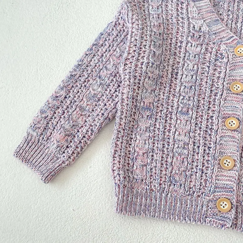 New autumn baby clothing, 0-3 year old girls, casual jacket with cotton thread knitted sweater cardigan on top