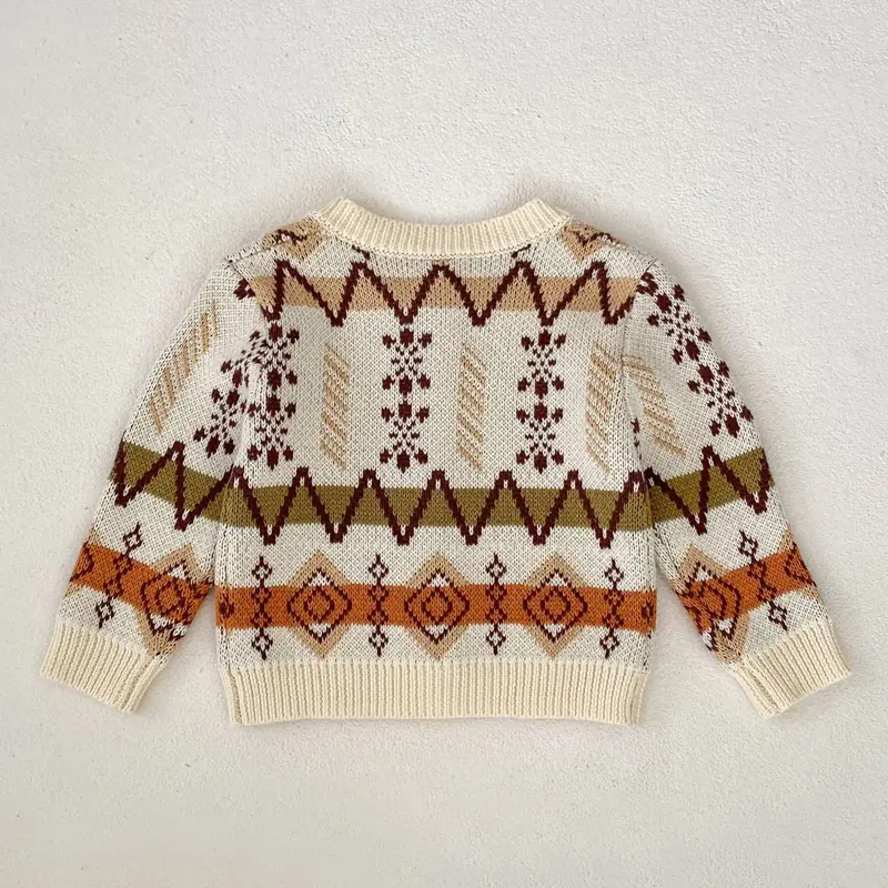 New autumn baby clothing, 0-3 year old female baby, serrated jacquard knitted sweater jacket