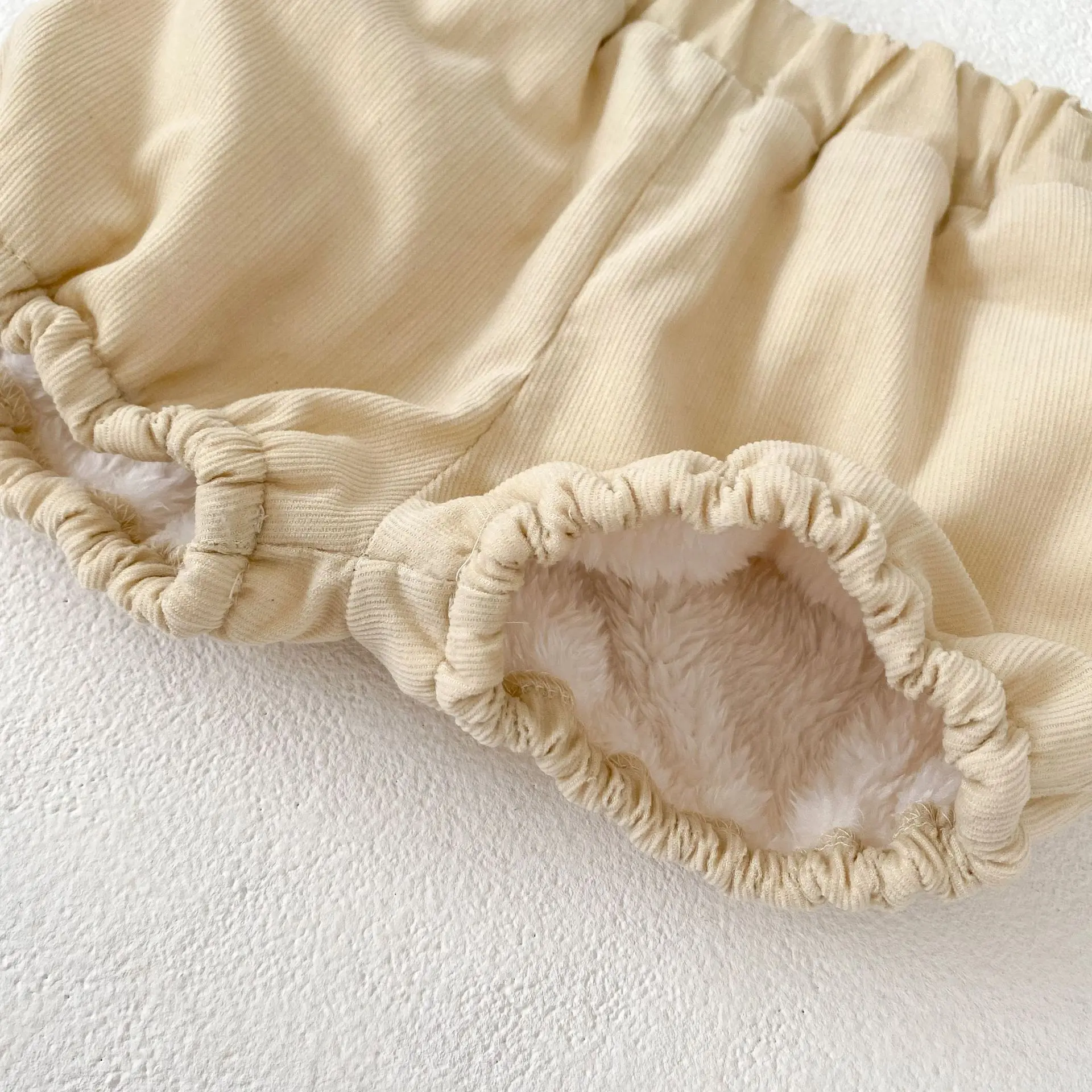 Instagram Winter Infant Fashion Versatile Men's and Women's Baby Corduroy Hooded Top+Solid Color Butt pants 2-piece Set