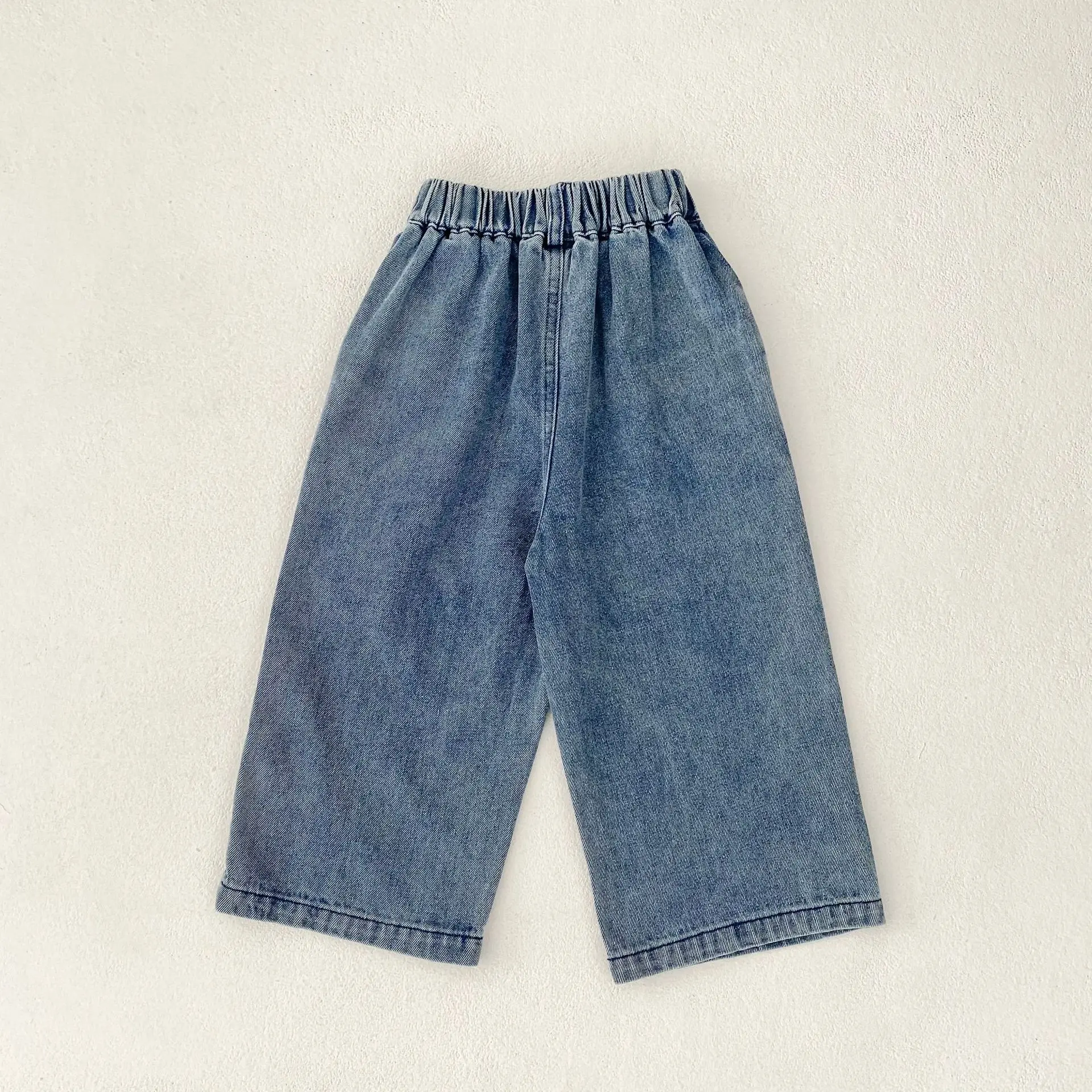 New autumn clothing for babies aged 0-3, loose straight leg denim pants for baby  boys and baby girls, only selling pants