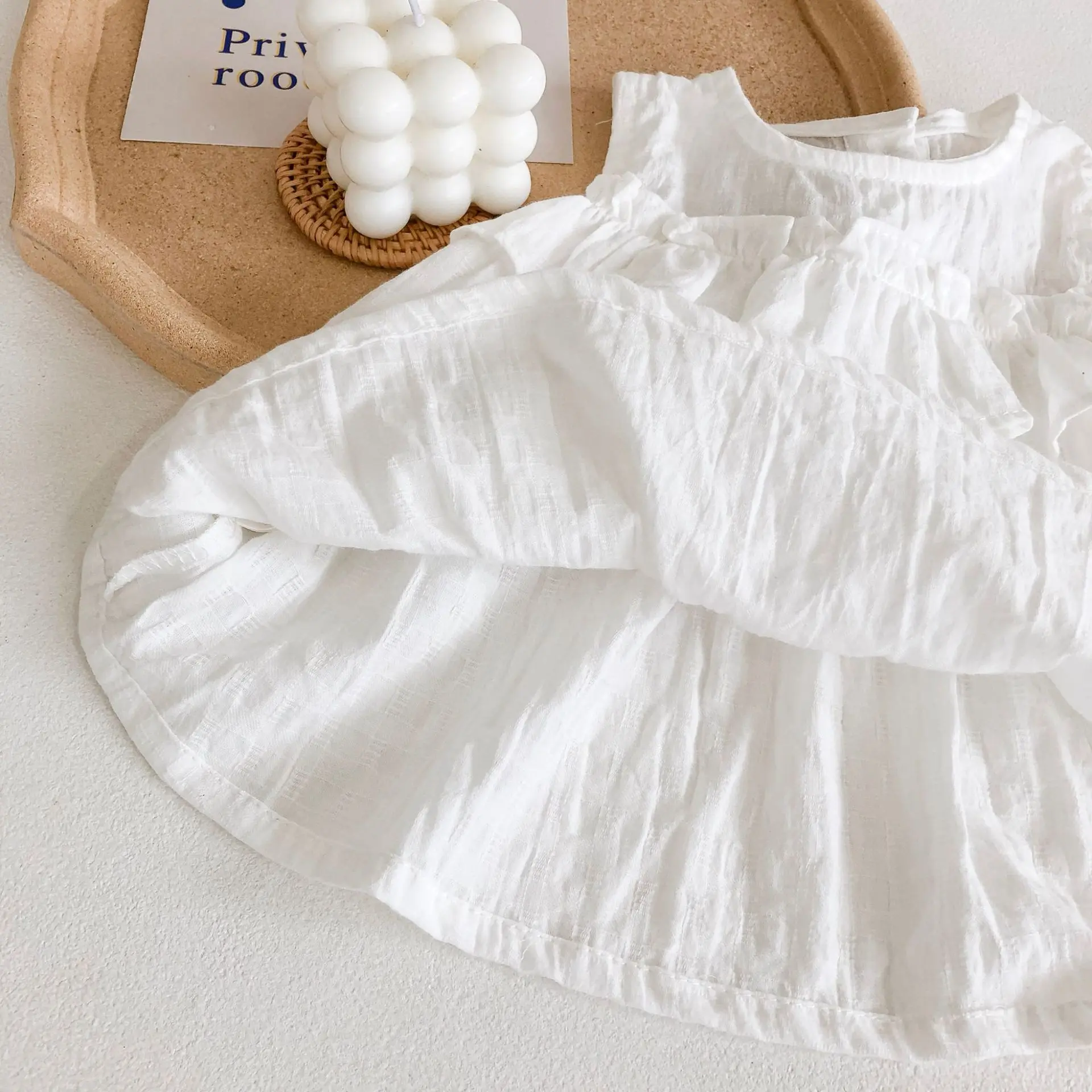 Summer New Women's Fashion Versatile Sleeveless Set Baby Cotton Sleeveless Wooden Ear Edge Top+Lantern Bread Pants Women's Two P