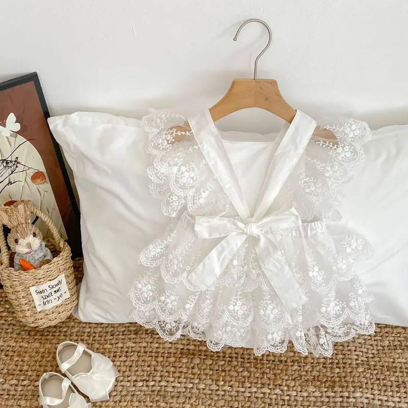 Summer new baby clothes for 0-3 years old, exquisite baby girl sweet one-piece skirt, doll collar jumpsuit