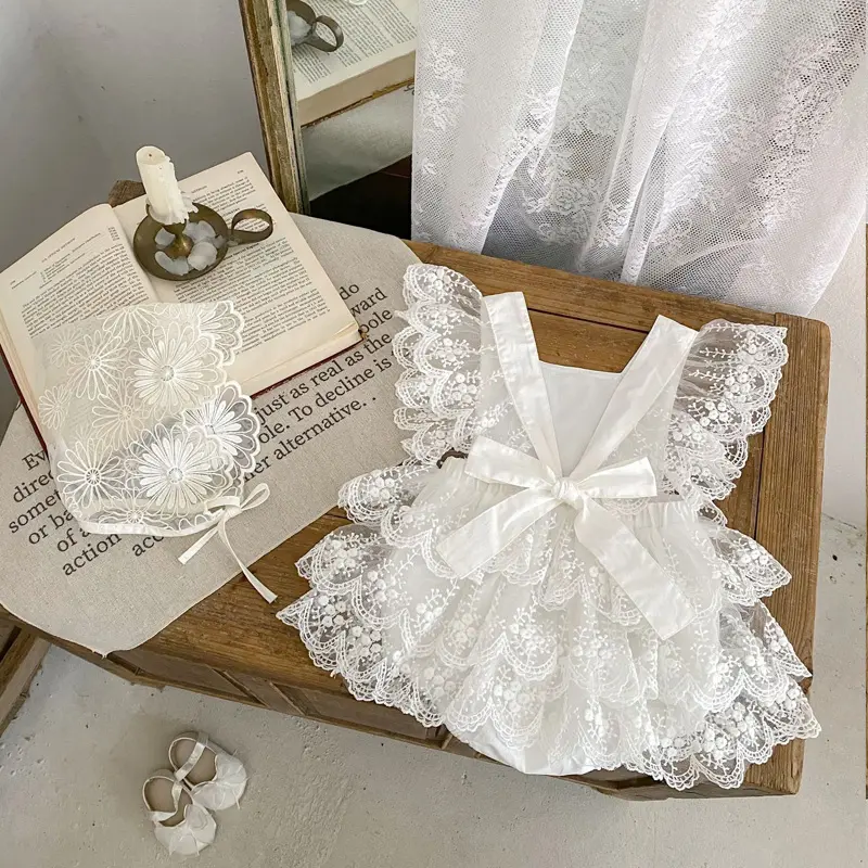 Summer new baby clothes for 0-3 years old, exquisite baby girl sweet one-piece skirt, doll collar jumpsuit