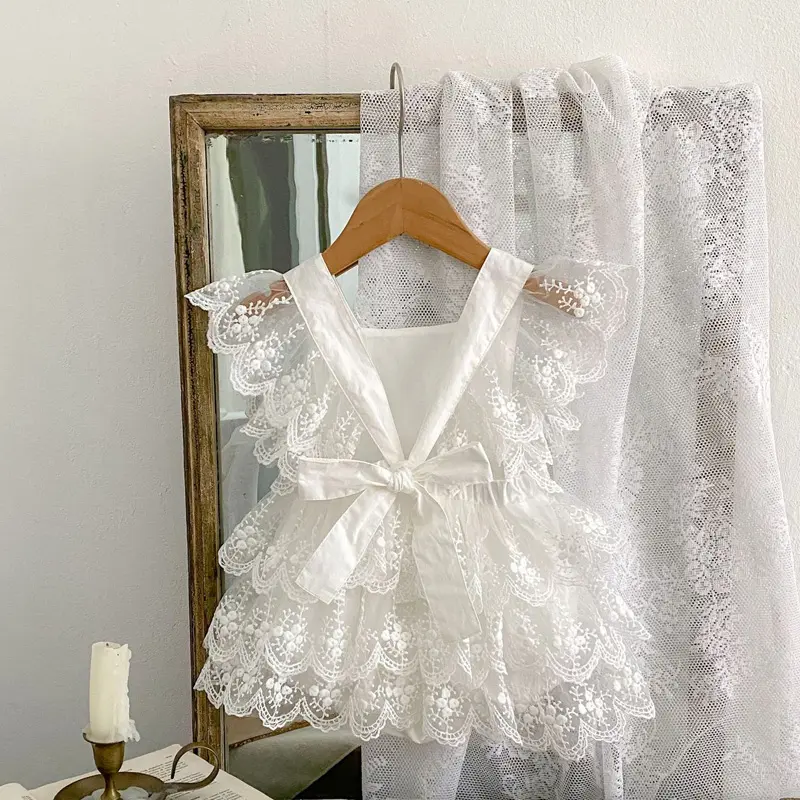 Summer new baby clothes for 0-3 years old, exquisite baby girl sweet one-piece skirt, doll collar jumpsuit