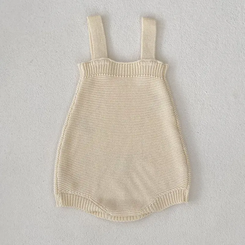 New autumn baby clothing, 0-3 year old female baby all cotton knitted embroidered knitted jumpsuit, crawling suit