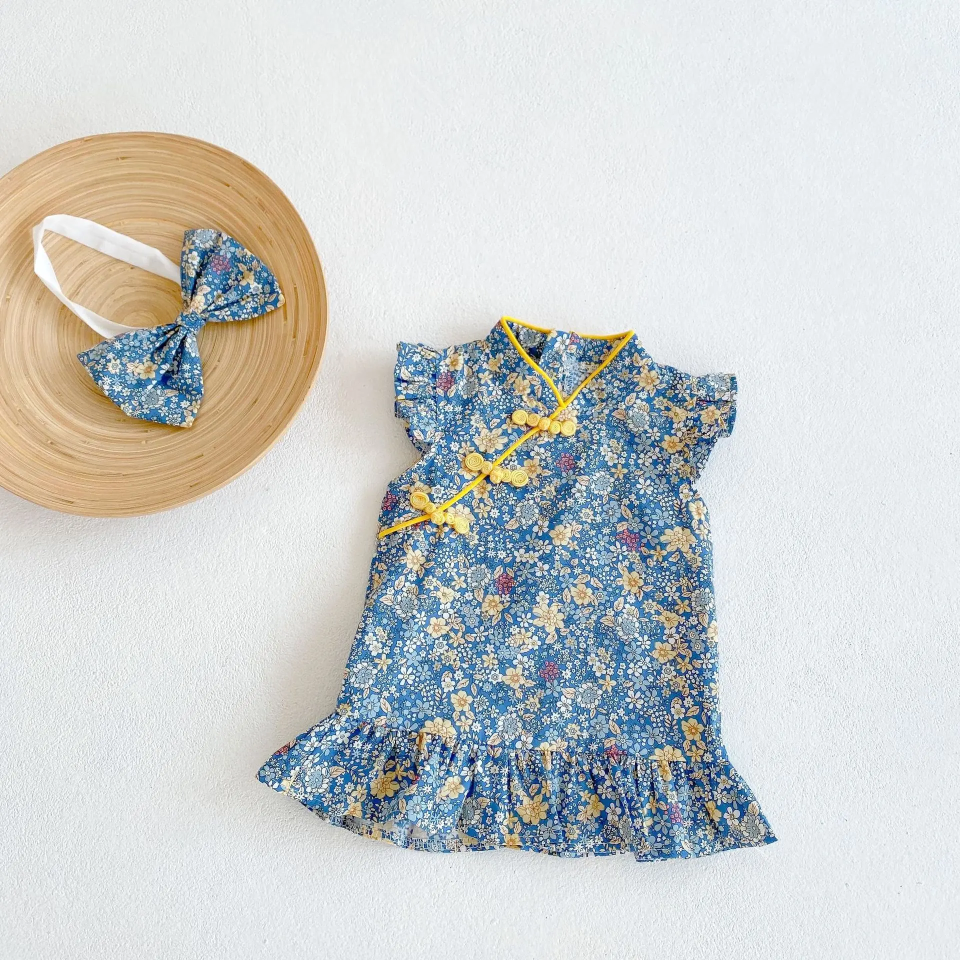 New summer 0-3 year old baby clothes, delicate baby girl clothes, sisters parent-child clothes, dresses, one-piece clothes