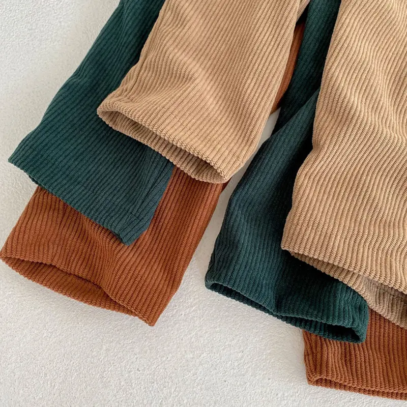 New autumn baby clothing, boys and girls aged 0-6, with a two-piece set of lapel cardigan jacket and corduroy pants