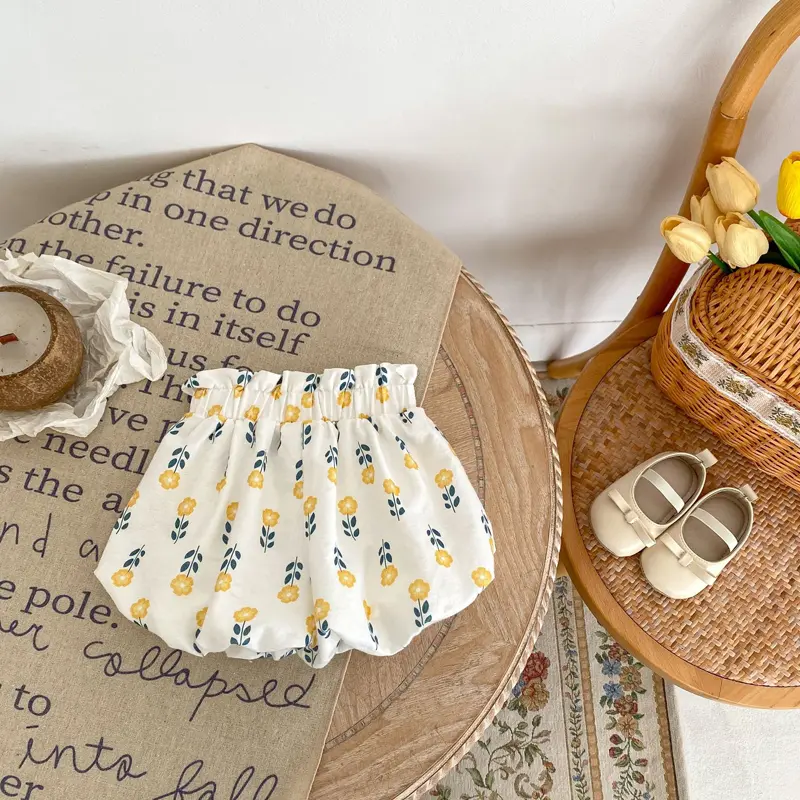 Spring New Baby Clothing, 0-3-year-old Girl's Flower Print Bud Versatile Shorts and Leggings