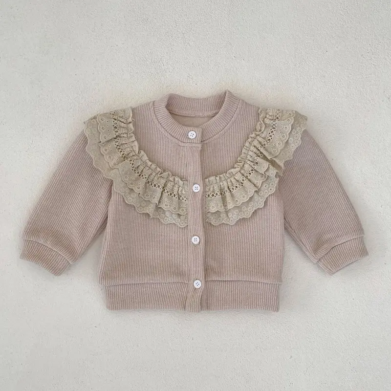 Autumn new baby clothing, 0-3 year old women's Baobao Waffle plaid long sleeved solid color+bottomless pants set of 2 pieces