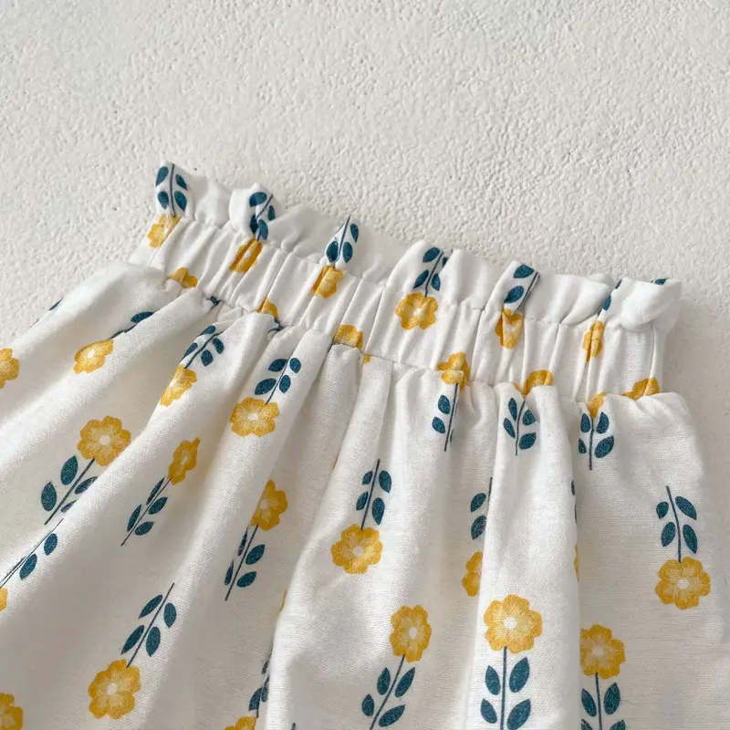 Spring New Baby Clothing, 0-3-year-old Girl's Flower Print Bud Versatile Shorts and Leggings