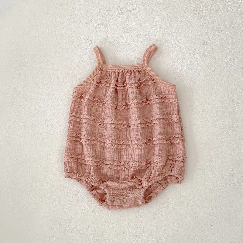 Summer new baby clothes for 0-3 years old, super cute baby girl lace suspender clothes, little princess bag pants