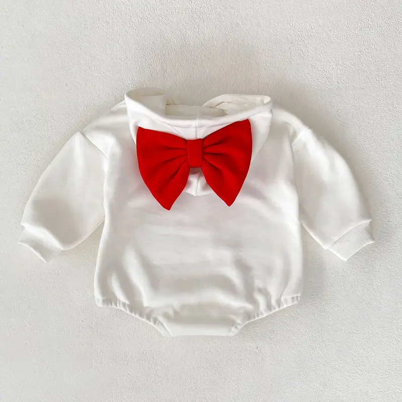 Spring and Autumn New Baby Clothing, 0-3 Year Old Female Baby, Hooded and Velvet jumpsuit, Crawler Clothing