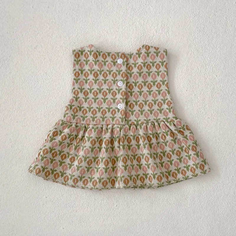 Spring and Autumn New Baby Clothing 0-3 Year Old Female Baby Fashion Versatile Jacquard Tank Top
