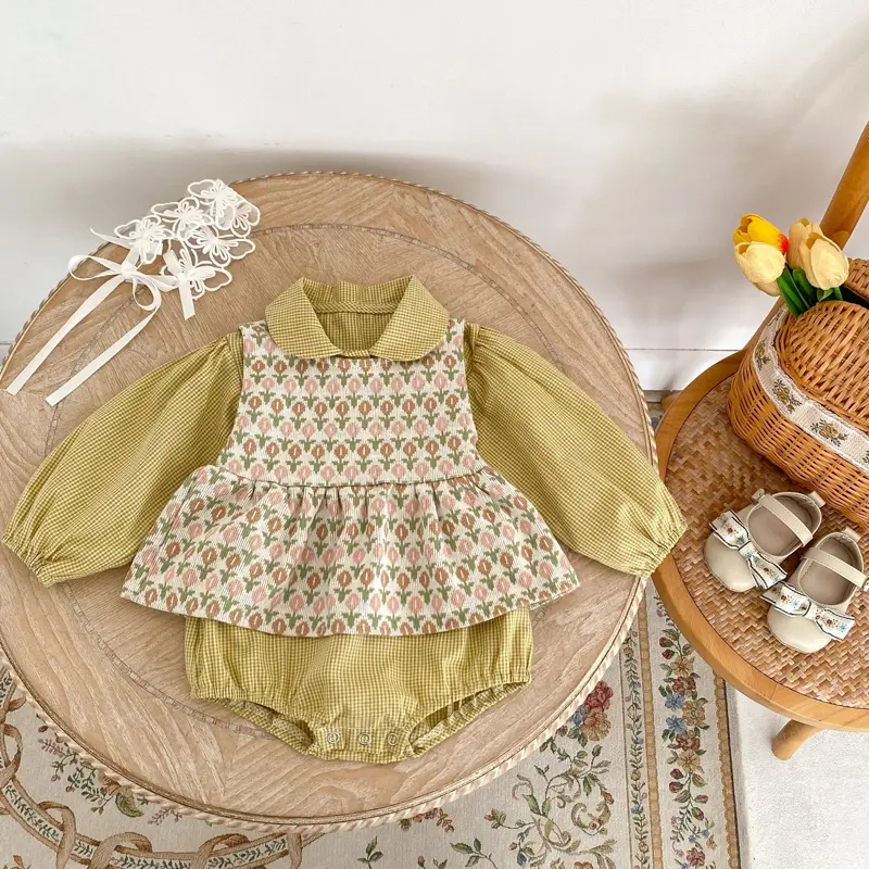 Spring and Autumn New Baby Clothing 0-3 Year Old Female Baby Fashion Versatile Jacquard Tank Top