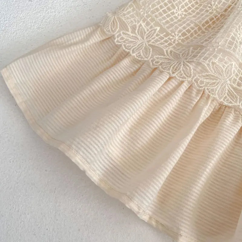 Summer new baby clothing, 0-5 year old girls, small flying sleeves, stylish lace dress