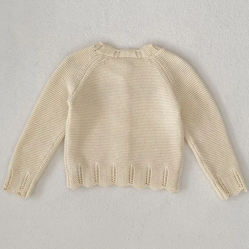 Autumn new baby clothing, 0-3 year old female baby all cotton knitted embroidered sweater jacket
