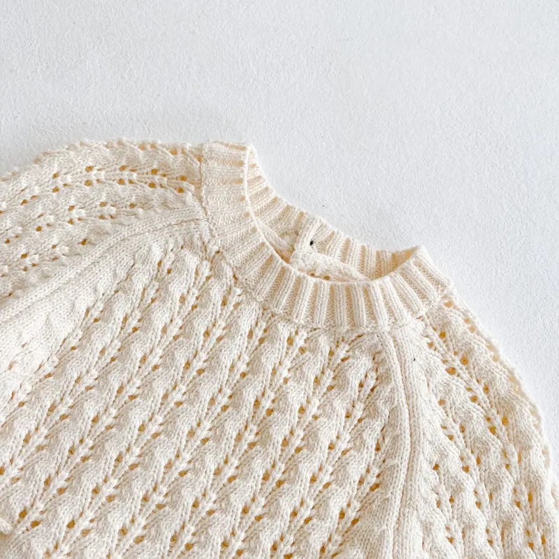 Autumn New Baby Clothing, 0-3 Year Old Girl Knitted Hollow Waist Long sleeved Sweetheart Triangle Wrapped Pip jumpsuit