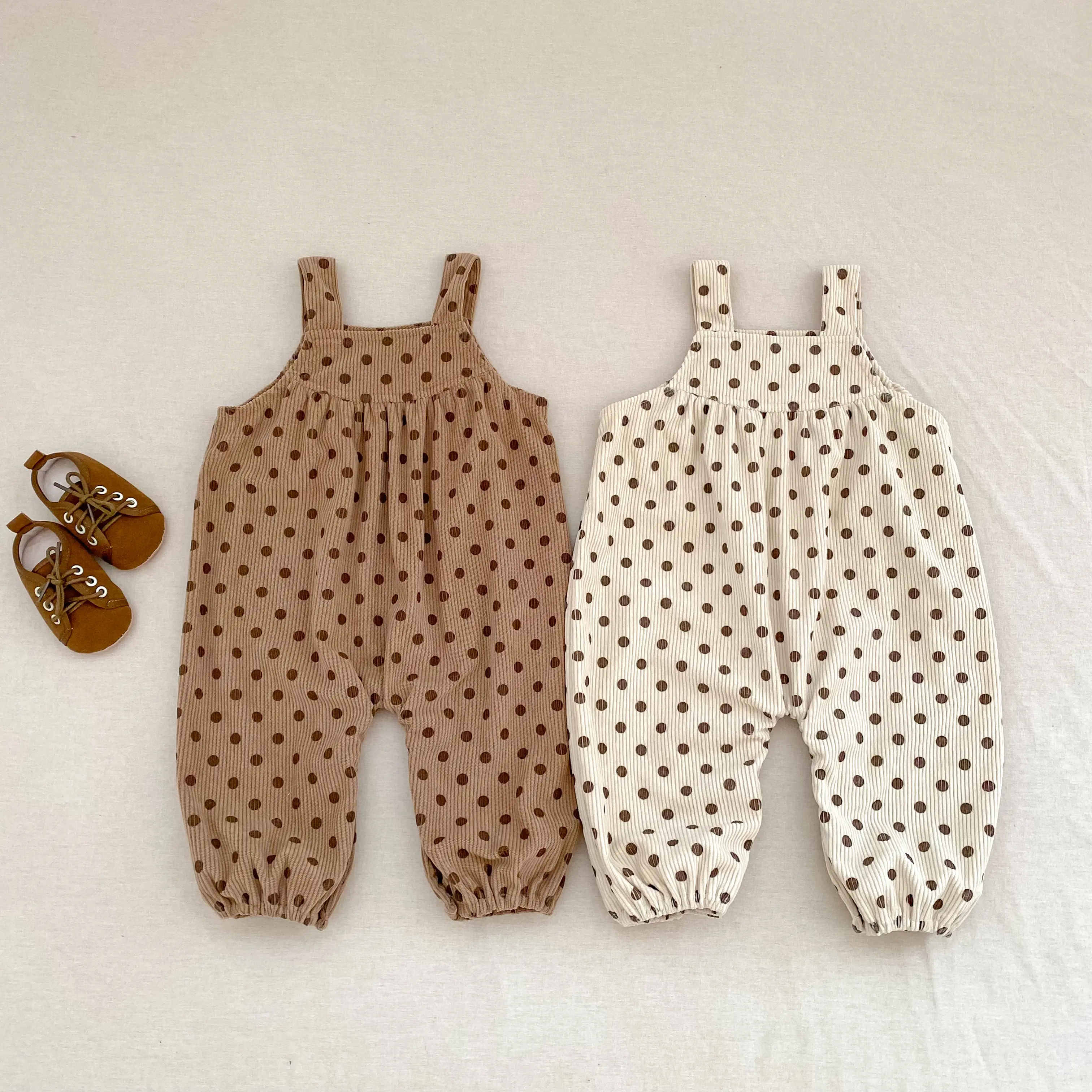 0-3 year old baby clothing autumn new style, baby boys and girls polka dot work pants, cute loose jumpsuit