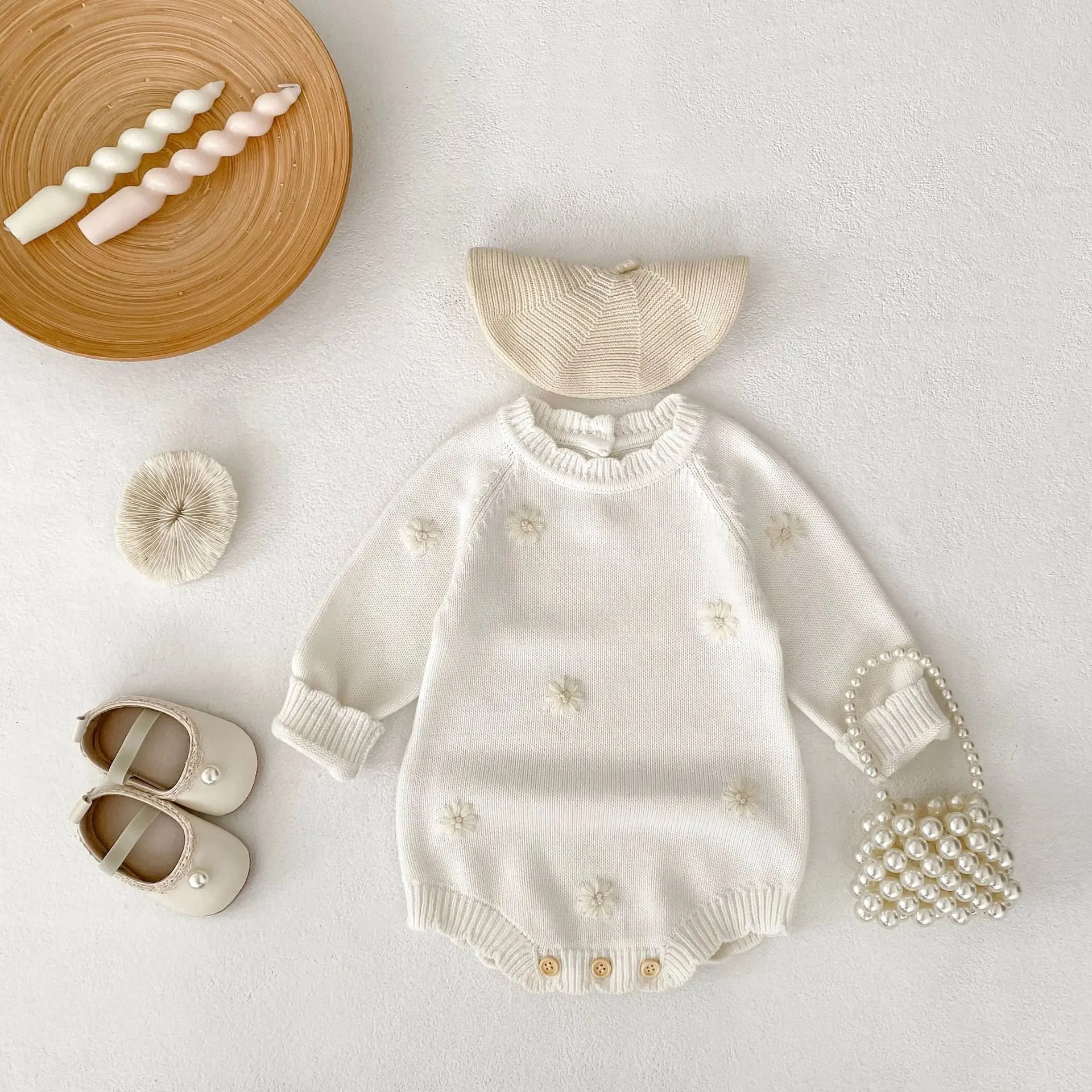 New autumn baby clothing for 0-3 years old, fashionable women's baby sweater, crochet long sleeved knitted jumpsuit