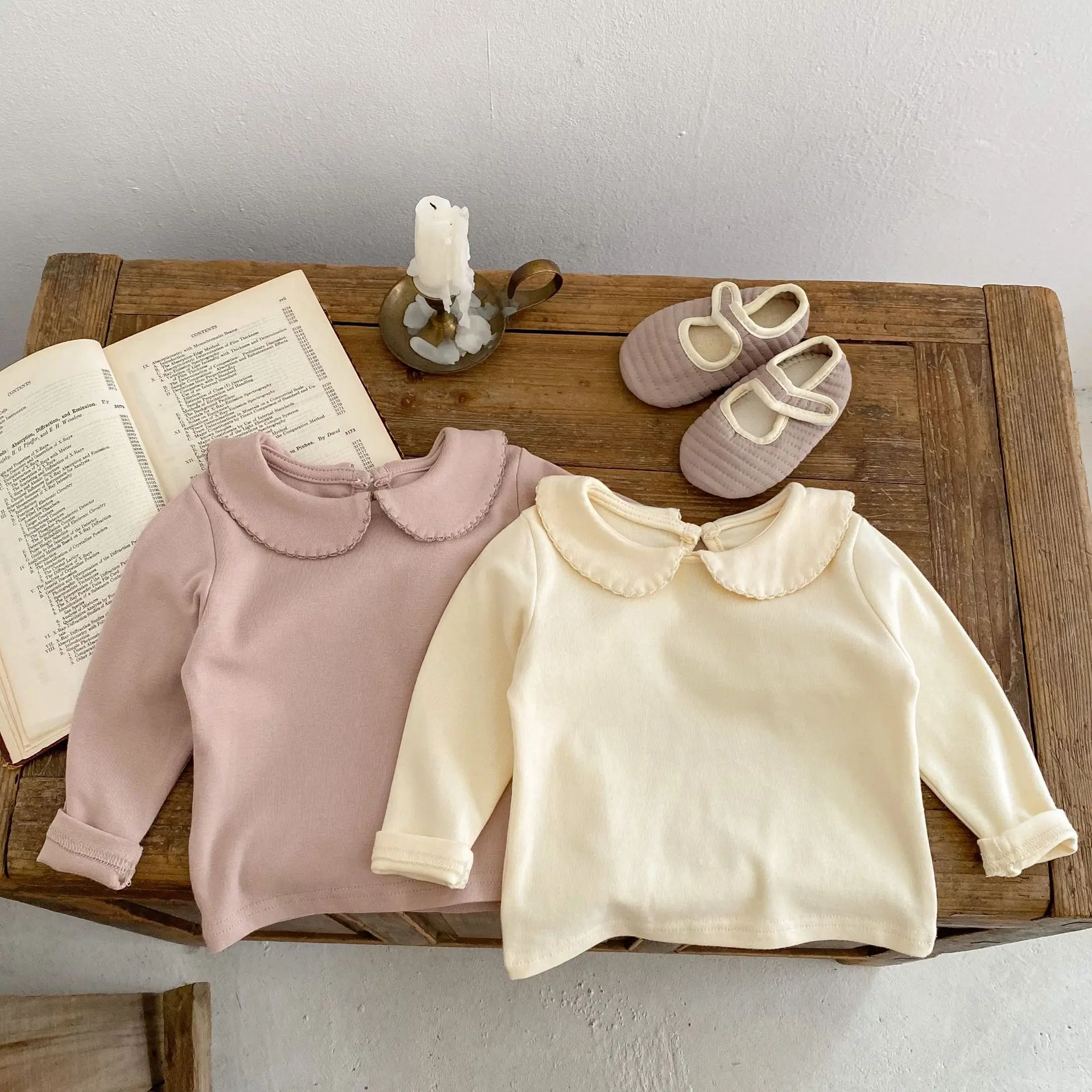 Autumn new 0-3 year old baby clothing, exquisite baby girl fashion versatile doll collar cute long sleeved T-shirt