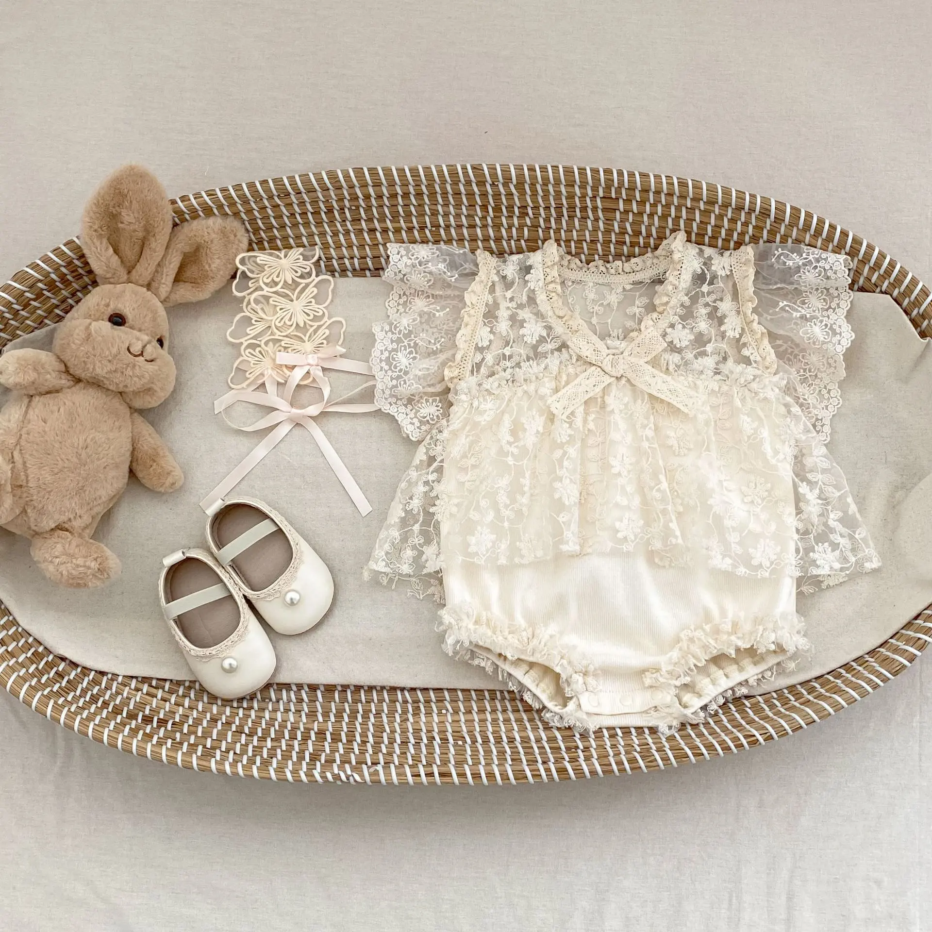 Summer new baby clothes for 0-3 years old, fashionable baby girl princess dress, exquisite lace jumpsuit