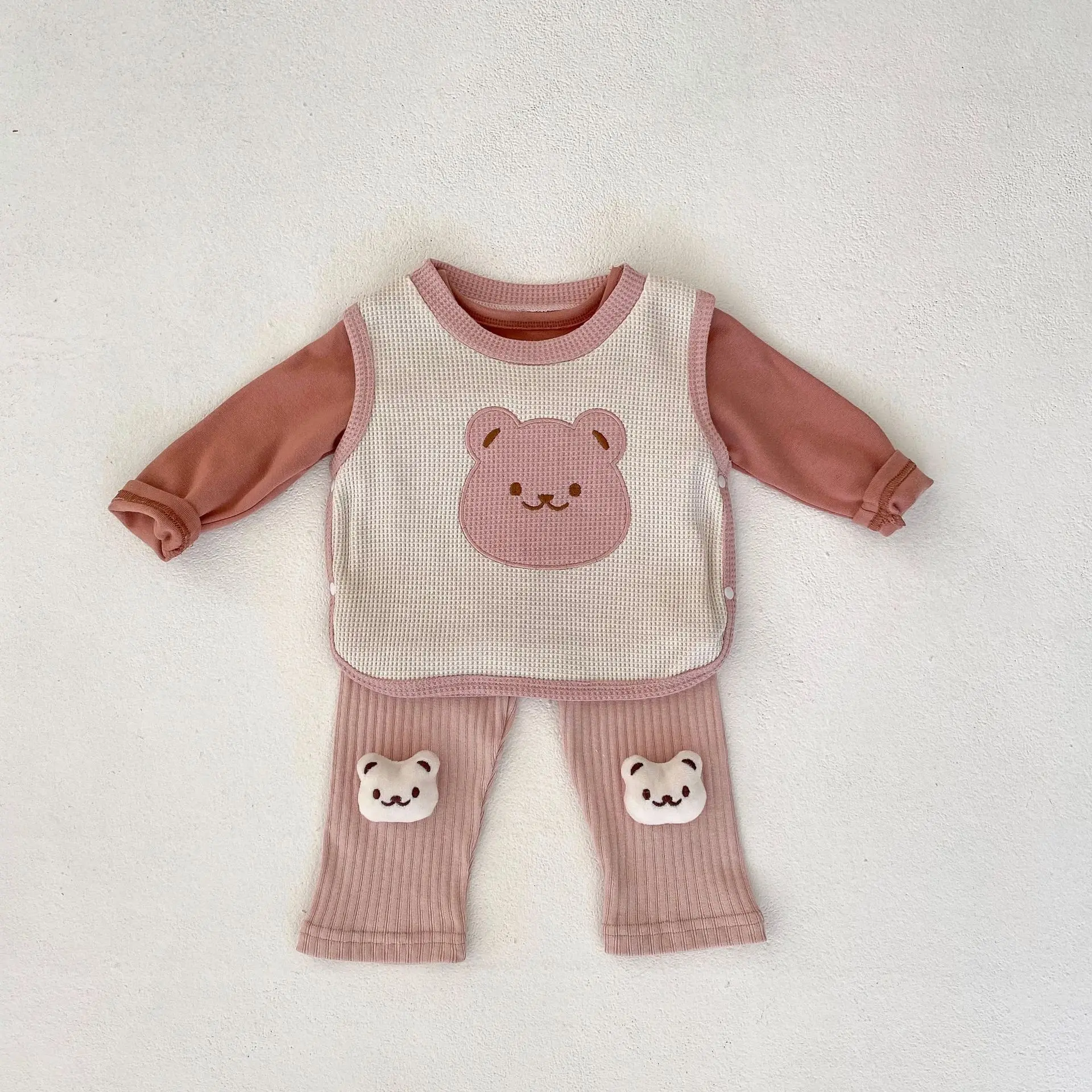 New autumn baby clothing for 0-3 years old, cute girl baby vest, fashionable color blocked vest