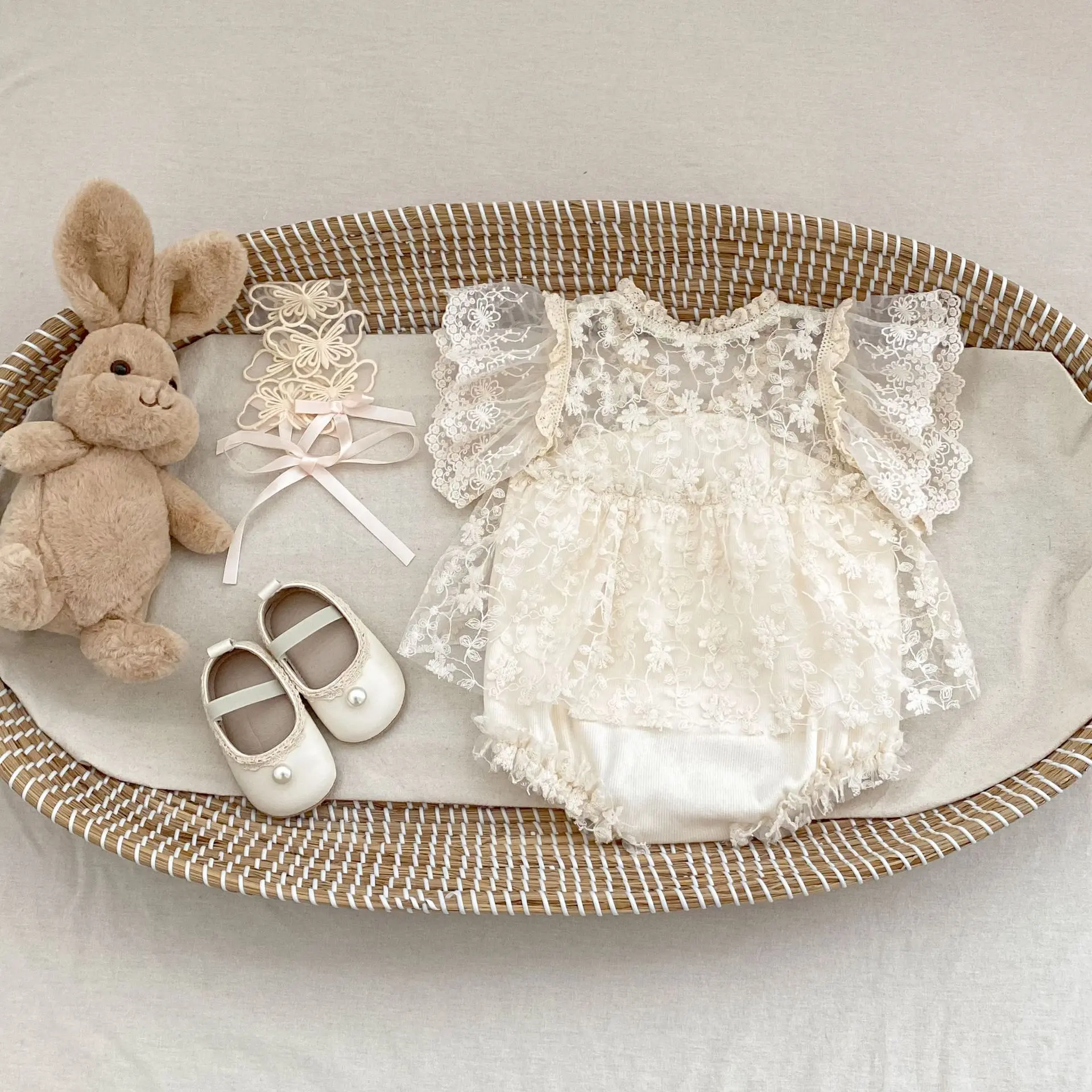 Summer new baby clothes for 0-3 years old, fashionable baby girl princess dress, exquisite lace jumpsuit