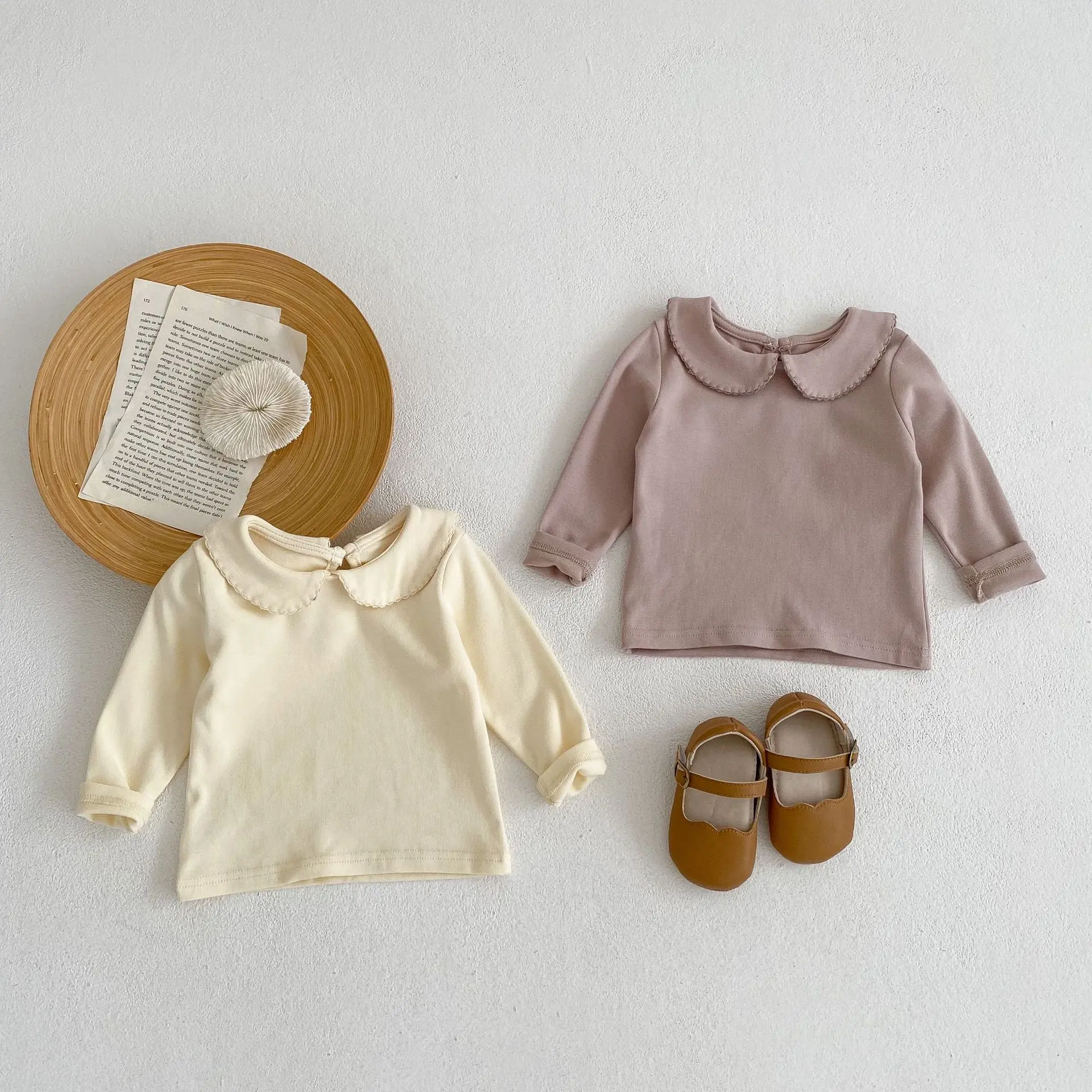 Autumn new 0-3 year old baby clothing, exquisite baby girl fashion versatile doll collar cute long sleeved T-shirt