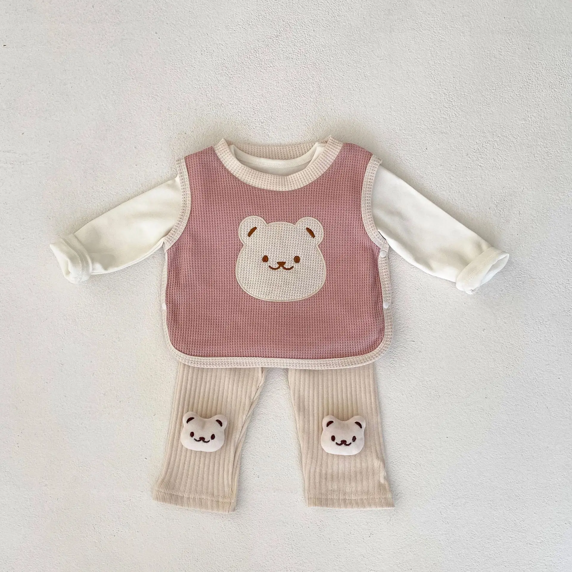 New autumn baby clothing for 0-3 years old, cute girl baby vest, fashionable color blocked vest