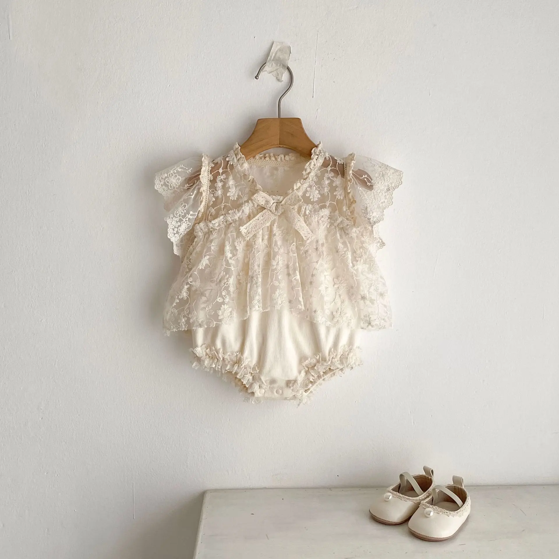 Summer new baby clothes for 0-3 years old, fashionable baby girl princess dress, exquisite lace jumpsuit