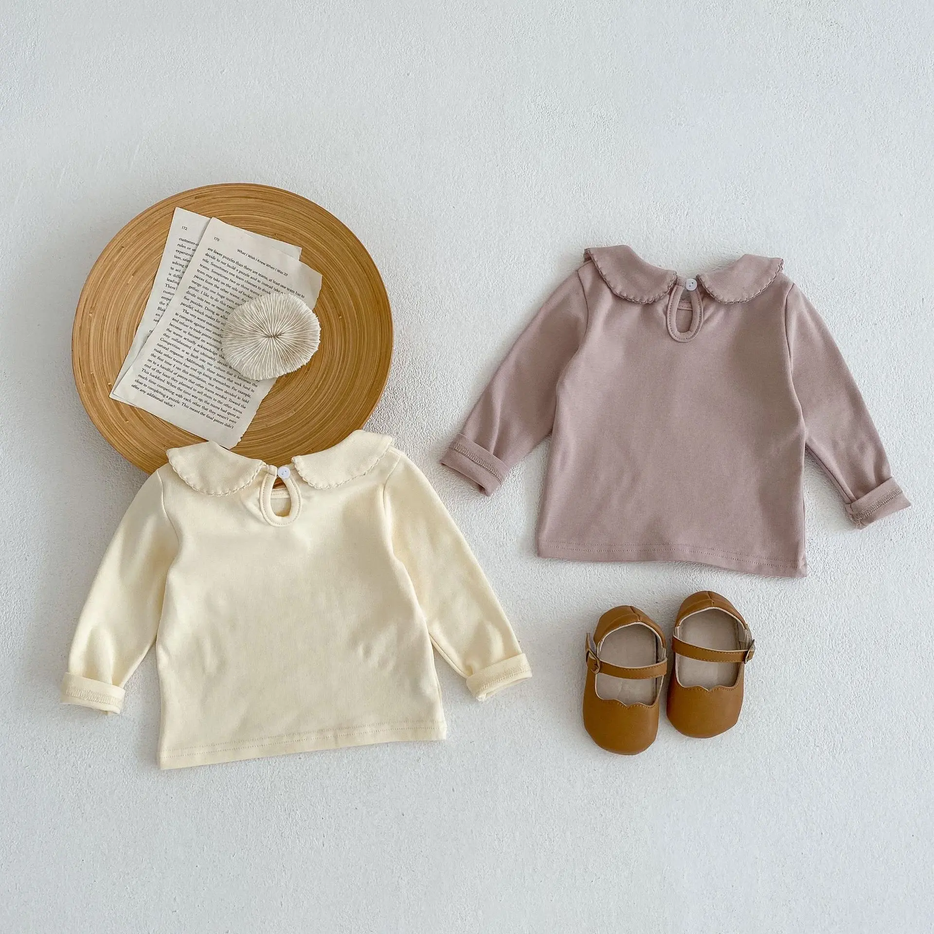 Autumn new 0-3 year old baby clothing, exquisite baby girl fashion versatile doll collar cute long sleeved T-shirt