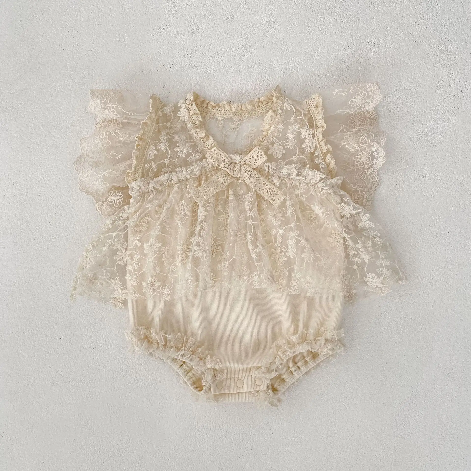 Summer new baby clothes for 0-3 years old, fashionable baby girl princess dress, exquisite lace jumpsuit