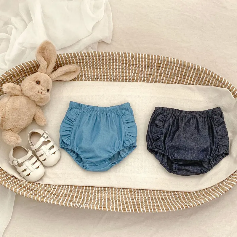Summer new style baby clothes for 0-3 years old, exquisite baby girl jeans bag pants, all-match bread pants