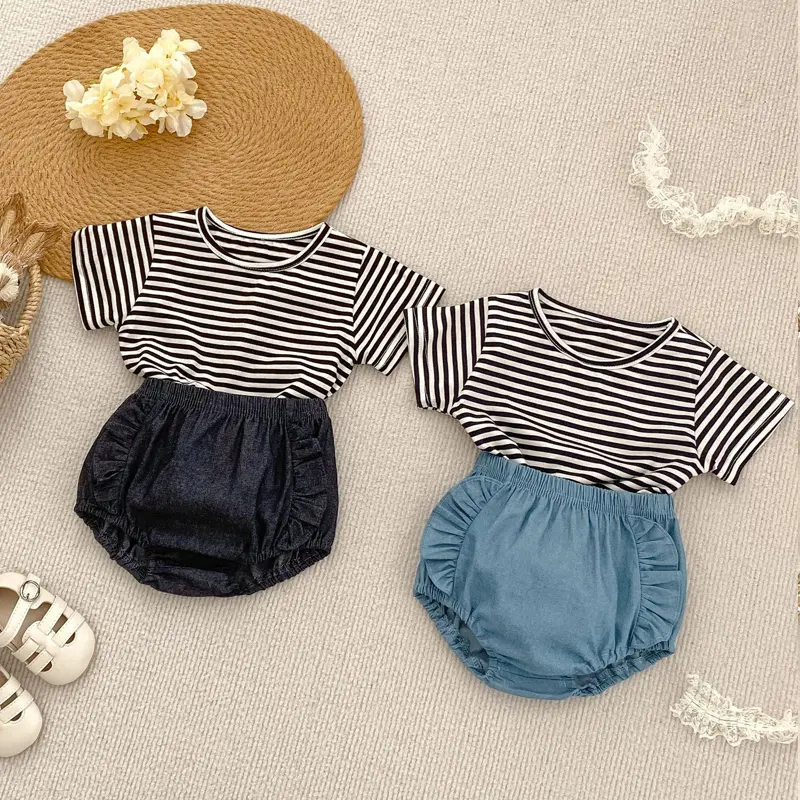 Summer new style baby clothes for 0-3 years old, exquisite baby girl jeans bag pants, all-match bread pants