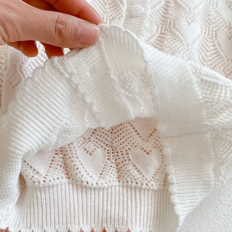 Spring New Baby Clothing, 0-3 Year Old Girl Sun Protection Air Conditioning Shirt Long sleeved Knitted Hollow Coat