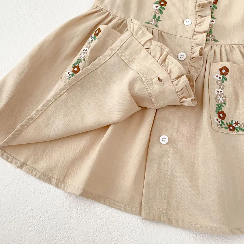New autumn baby clothing, 0-7 year old female baby, embroidered versatile vest and skirt